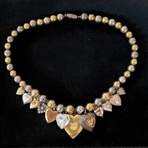 Heart Charm Necklace, Vintage Tonic (tm) 80’s